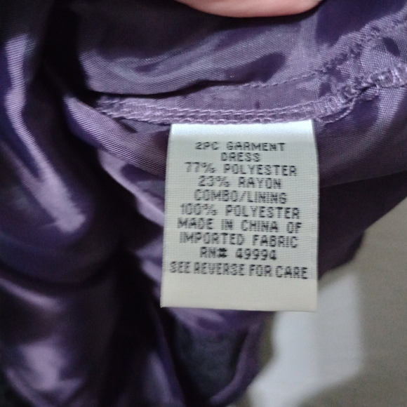 R&M Richards Women’s Two-Piece Lace Overlay Dress with Jacket Purple Sz 8 - Picture 5 of 11